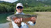 Nic and Co, Rainbow trout June, Slovenia fly fishing